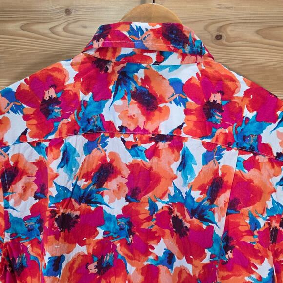 Thomas Sterling Floral Multicolor Vibrant Shirt Men Large - Picture 4 of 10